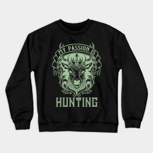 Hunter Illustration Deer Hunting Gifts Crewneck Sweatshirt